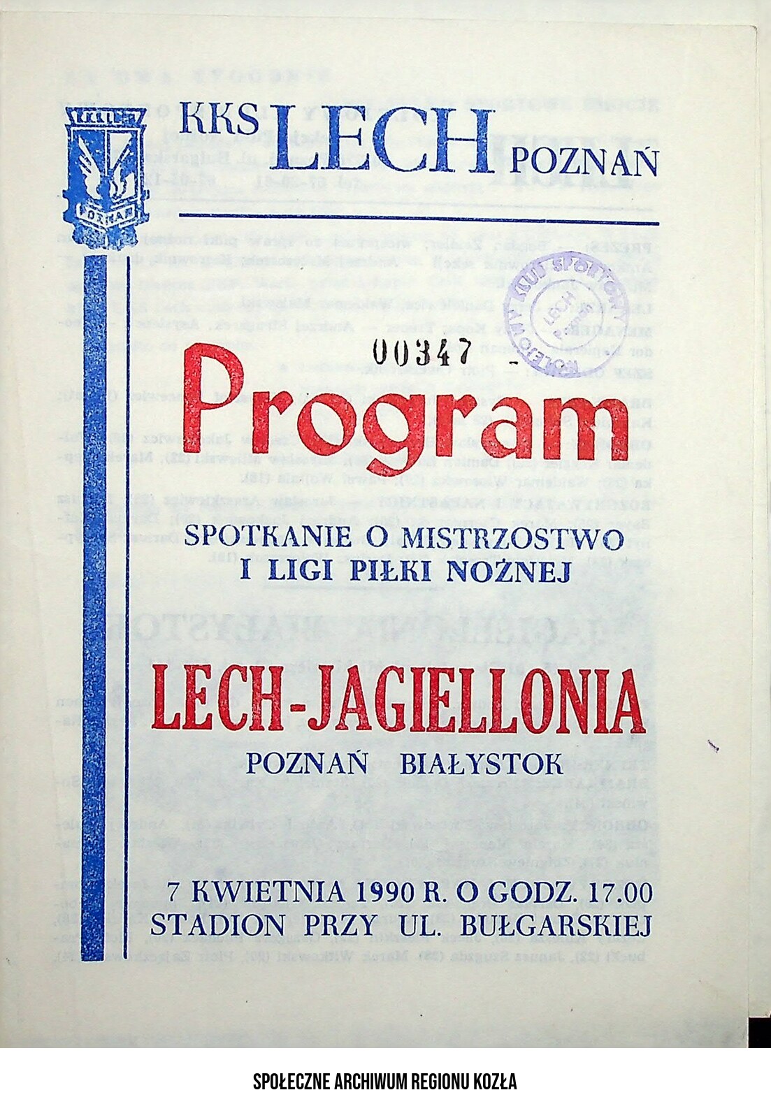 KS OBRA - programy meczy archiwum J. Jańczaka