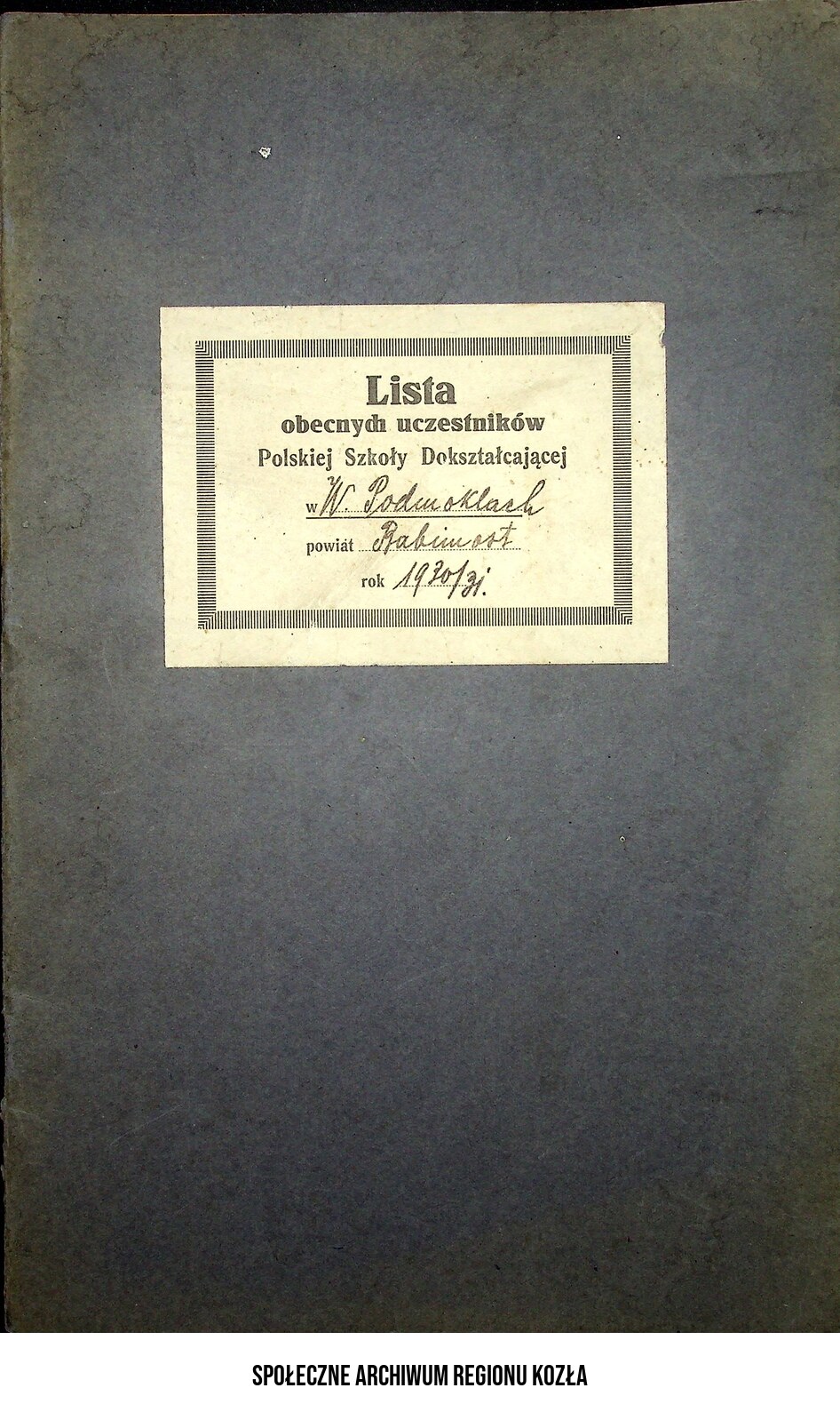 Lista obecnych uczestników 1930-1931